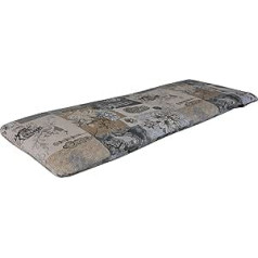 Angerer Freizeitmöbel GmbH Cushion for garden furniture, bench cushion, made in Germany (grey-beige patterned, 120 cm)