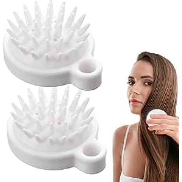 Genérico Scalp Skin Scrub Scrub 2 Pieces Manual Massage Bristle Massager for Washing Hair for Men and Women, Curly Hair or