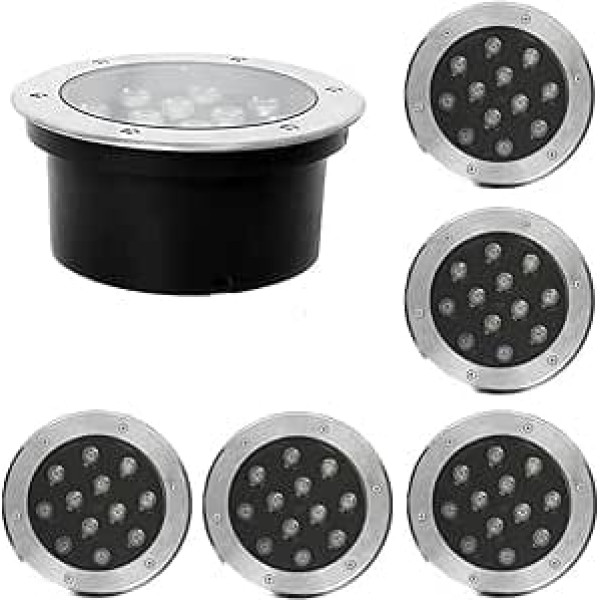 LED-Untergrundleuchte für den Außenbereich, 6er-Pack, eingebettet, für den Garten, vergraben, IP66, wasserdicht, für Gehwege, Stufen, Auffahrten, Terrassen, Landschaftsstrahler, AC