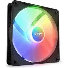 NZXT F140 RGB Core - 140mm Hub Mounted RGB Fan - 8 Individually Controllable LEDs - Semi Transparent Fan Blades - Hydrodynamic Bearing - PWM Control - CAM Software - Black