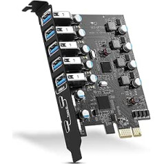 ULANSEN PCI-E to 7-Port (Type C (2), Type A (5)) USB 3.0 HUB Internal Expansion Card Contronller Adapter PCI Express Card Desktop PC for Windows Mac Linux