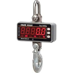 Die Waage, Industrielle Hochleistungs-Hängewaage, 500 kg, hochpräzise Digitale Kranwaage mit Ferngesteuerter LCD-Tara-Funktion Hintergrundbeleuchtung(Silver,500KG/10kg)