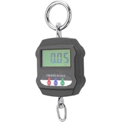 Naroote 300 Kg Digitale Hängekranwaage, Tragbare Elektronische Hängewaage mit Buntem LCD Display Speicherfunktion, Edelstahlhaken, Langlebige Konstruktion für den Industriellen (BLACK)