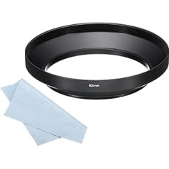 PATIKIL 82mm Wide Angle Matte Black Lens Hood with Anti-Reflective Interior Cleaning Cloth for Camera Lens