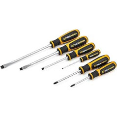 GearWrench 80050H 6 Piece Phillips® Slotted Double Material Screwdriver Set, Non-Slip, with Black Oxide Tip