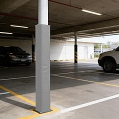 Garagenstangenpolsterung Für Umwickeln, Universelle Säulenschaum-Schutzmatte, Quadratische Pfostenpolster Aus Zementbeton Und Metall(Gray,9x9in (23x23cm))