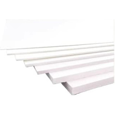 5 Stück expandierte PVC-Schaumstoffplatten – 1/2/3 mm dicke weiße Platten for Kunsthandwerk und Präsentationen(400x600x2mm)