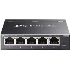 TP-Link Omada ES205G 5-Port Gigabit Easy Managed Switch, Plug & Play, Metal Housing with Fanless, Silent Design, Port Isolation, VLAN, IGMP Snooping, Central Cloud Management