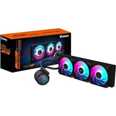GIGABYTE Aorus Waterforce II 360 AIO Liquid CPU Cooler - 3 x 120 mm ARGB Fan, Slide-in Locking Mechanism, Daisy Chain, Compatible with Intel LGA 1851 and AMD AM5