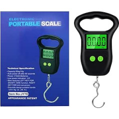 Kranwaage, Mini Elektronische 50Kg 10g Hängewaage LCD Digitalwaage Angelgewichte Taschenwaage Gepäckwaage 200kg/300kg/50KG(Rood)