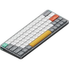 nuphy Air60 V2 Portable Mechanical Wireless Mini Keyboard with Lighting, Support QMK/VIA Compatible with Windows/Mac OS/Linux for Bluetooth 5.1/2.4GHz/(USB-C) Grey Gateron Aloe Switch