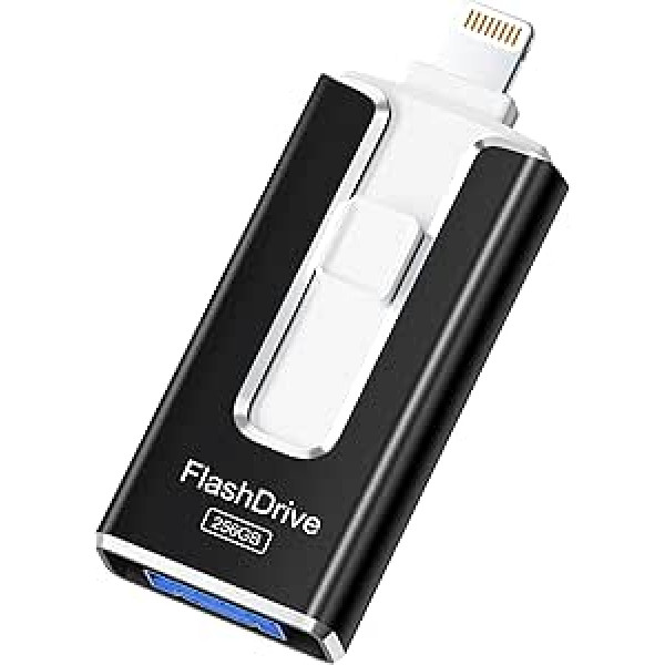 USB Flash Drive, 256GB USB Flash Drive, iPhone MFI Certified, 4 in 1 Key for iPhone/Android/Type C and PC, USB Flash Drive C Photo Stick External Storage for Storing Photos, Videos, Files