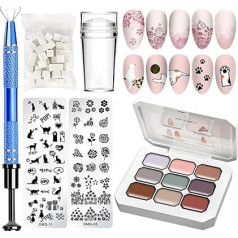 Gel Nail Polish Set Top Coat Manicure Tools Gradient Manicure with Sponges and Metal Gripper for Salon Women and Girls Home Application