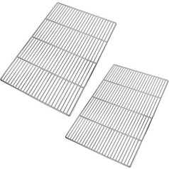 LANEJOY Stainless Steel Cooking Grate 53 x 32.5 cm (Pack of 2), BBQ Rectangular Replacement Grill Net, Multifunctional Grill Grates