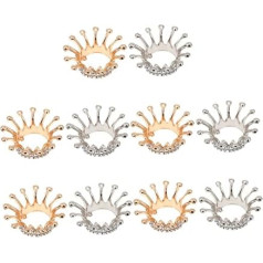 FOMIYES Pack of 10 nail pen holders, crystal nail bowl, nail powder bowl, nails, glass bowl, nail polish plates, nail pen holder, manicure plate, brush holder, alloy gold-plated