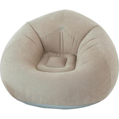 ED ENJOY HOME Jardin Costa Collection Inflatable Outdoor Chair 100 x 100 cm Natural Beige 100% PVC Flocked