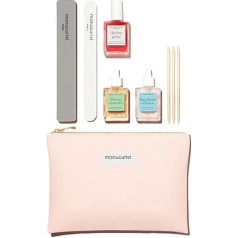 Manucurist Active Gift Set Women Manicure Set - Nail Polish Active Glow Raspberry, Complete Serum, Smooth Cuticles, 2 Files & Boxwood Sticks - Christmas Gifts for Women