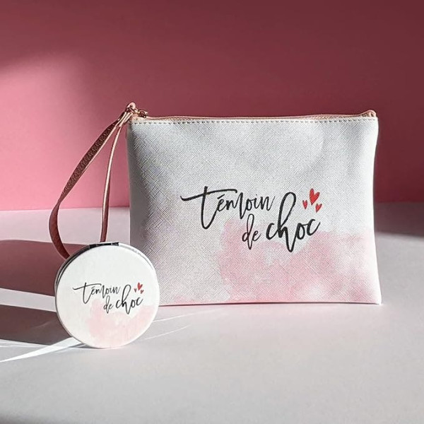 Wedding Accessories - Wedding Bag - Pencil Case for Bride - Gift EVJF - Gift (Bag + Mirror for Evaluation)