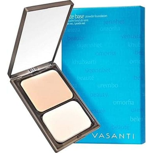 Vasanti Face Base Powder Foundation with Mineral Pigments - Oil-Free, Paraben-Free (V12 - Deep Golden)