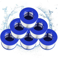 Filter for Inflatable Spa, Infinite Spa Filter Cartridge for Clever Spa 75 x 100 mm Height 75 mm Pool Filter Cartridge, Spa Filter for Aquaparx (6 Pieces)