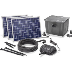 esotec Solar Pond Filter Set Premium 150/5000, Pond Filter Complete Set with Pump 5000 l/h, Garden Pond External Filter, 150 W, Multiple Program Modes, Pond Pump Discharge Head 2.5 m, IP68 101082