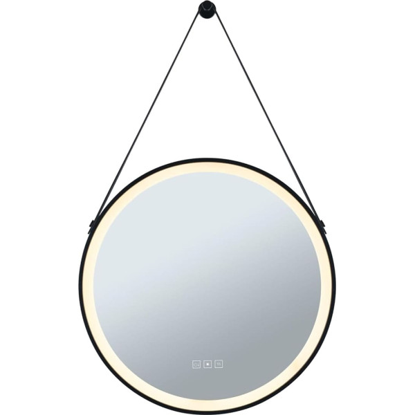 Paulmann Mirra 71089 LED Illuminated Mirror IP44 White Switch 750 lm 230 V 11.5 W Dimmable Black Mirror Bathroom Light
