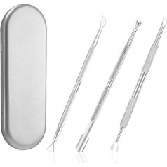 3pcs Stainless Steel Double Head Cuticle Pusher Cuticle Remover Tool Manicure Pedicure Tool