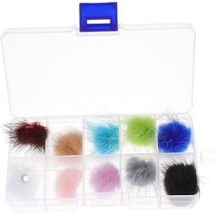 CANIGHT Nail Pom Set Removable Nail Art Fluffy Manicure Pompoms for Creative Nail Designs and Craft Projects for and Personal Nail Art