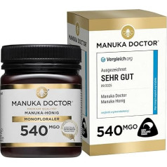 MANUKA DOCTOR MGO 540+ Manuka Honey Monofloral | 250g | 100% Pure New Zealand Honey | Certified RAW | Non-GMO | Independent Laboratory Tested | Traceable from Beehive to Home