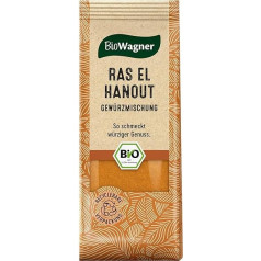 BioWagner - Bio Ras el Hanout Spice Mix for Oriental and Arabic Dishes, Ideal for Couscous, Tagine or Hummus, Natural Organic Ingredients, Recyclable Packaging, 50 g