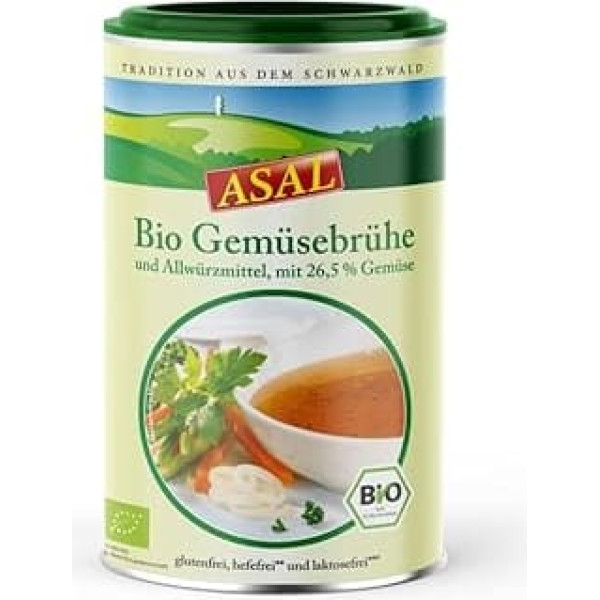 ASAL Organic Vegetable Broth 540 g for 30 Litres - Clear Soup with 26% Vegetable Content, No Flavour Enhancer and No Yeast, No Preservatives, Broth for Seasoning and Refining, Salt Substitute & Vegan