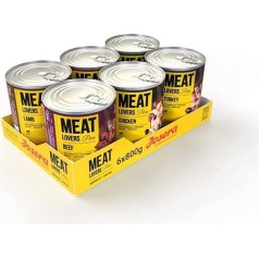 JOSERA Meat Lovers Pure Multipack (6 x 800 g) | Adult | Premium Wet Food for Adult Dogs | 4 Different Varieties | High Meat Content (68%) | Grain-Free | Wet Dog Food | Pack of 6