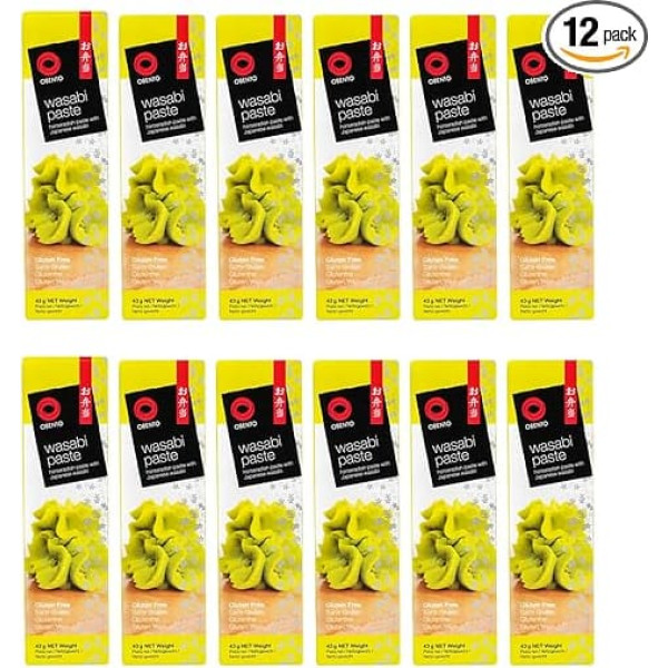 12 Pack (12 x 43 g) Obento Wasabi Paste + 2 Papa Vo Chopsticks
