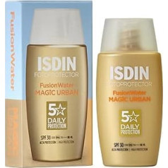 ISDIN Fotoprotector Fusion Water Urban SPF 30 (50 ml) | Ultra Light Light Protection for Everyday Use in Urban Environments