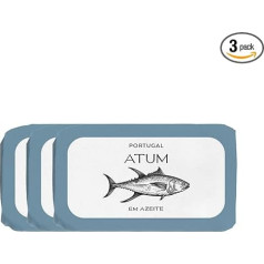 Feinkost Machado Tuna in Olive Oil (3 x 120 g) | Delicate Tuna from Portugal in Finest Olive Oil | Mediterranean Pleasure for Salads, Pasta & Tapas - Fruity & Juicy | Ideal for Gourmets