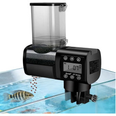 Automatic Fish Feeder 500 ml Automatic Fish Feeder for Aquarium Fish Food Feeder with LCD Display Controller, Battery Operated (Battery Not Included)