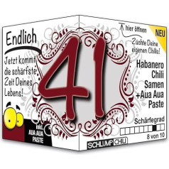 Schlump-Chili Endlich 41 - the funny sharp birthday gift. An original 41st birthday gift idea for men and women