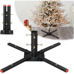 Christmas Tree Stand, Christmas Tree Stand for Artificial Trees with Magnetic Storage - Robust Metal Base Christmas Tree Stand, 4-Way Locking Screws, Scratch-Resistant Nude Black Surface