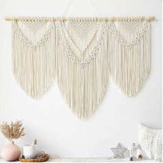 Ordeluxe Macrame 110 cm x 82 cm Boho Tapestry, Large, Handwoven, Bedroom Wall Decoration, Balcony Decoration, Wall Decoration, Gift for Women