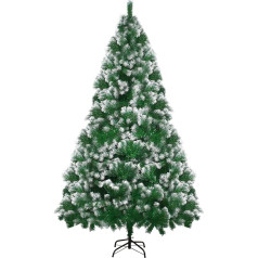 LOKIPA Artificial Christmas Tree 6ft Snow-Flocked Christmas Tree with 900 Snow Effect Tips and Christmas Tree Metal Stand