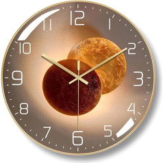 Ergocar Wall Clock, Art Deco Wall Clock with No Ticking Noise, Modern Metal Wall Clock, Suitable for Living Room, Bedroom, Study, Office