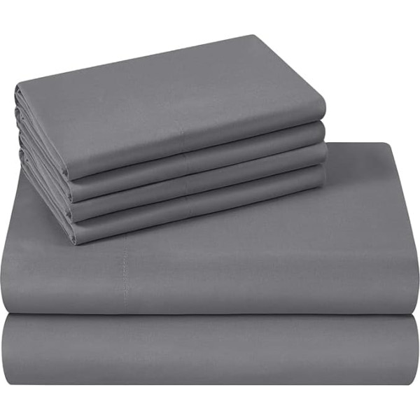 Homei Deas 4 Piece Duvet/Quilt Cover Set With Golden, 1 sheet, 1 fitted sheet + 2 Pillow cases, 100% Brushed 1800 Luxury Microfibre Bed Linen with Zip, anti-wrinkle/Fade.