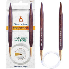 Pony Rosewood Circular Knitting Needles Wood 80 cm 8.00 mm 1 Piece
