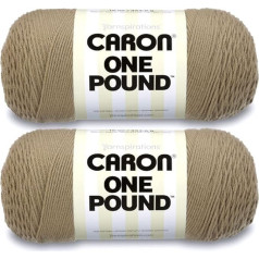 Caron One Pound Knitting Crochet Yarn 2 Pack 16oz Acrylic Medium 4 Worsted Yarn - 250 Yards - Dove Grey
