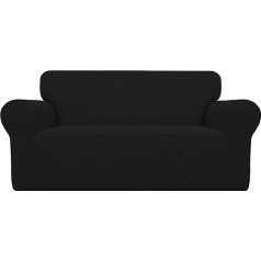 Easy-Going Stretch Sofa Cover Oversized 1 Piece Sofa Cover Furniture Protector Couch Soft with Elastic Bottom for Kids Polyester Spandex Jacquard Fabric Small Check Black