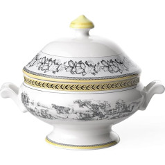 Villeroy & Boch Audun Farm Covered Bowl, 2 l, Premium Porcelain, White/Grey