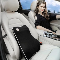 Orthopaedic Back Cushion, Memory Foam Back Support, Lumbar Cushion, Back Support Cushion for Back Relief, Lumbar Support for Car, Office and Home (Black)