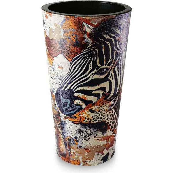 Septe Maison Deluxe Indoor Outdoor Vase Height 62cm Diameter 34cm Capacity 16L (Synthetic Leather, Africa)
