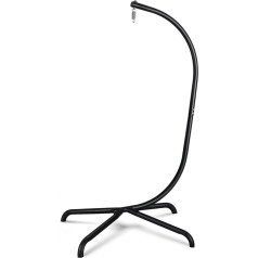 Hanging Chair Stand, Strong Iron Hanging Chair Frame with Spring Hook, Sturdy Base, Heavy Duty Hanging Chair Stand, 330 lbs, C Stand for Indoor Hanging Chair, Bedroom, Garden