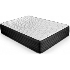 DUÉRMETE ONLINE - Memory Foam Reversible Mattress for Winter Summer Medium Hardness 30 cm Anti Dust Mite Anti Bacterial and Hypoallergenic 180 x 200 cm